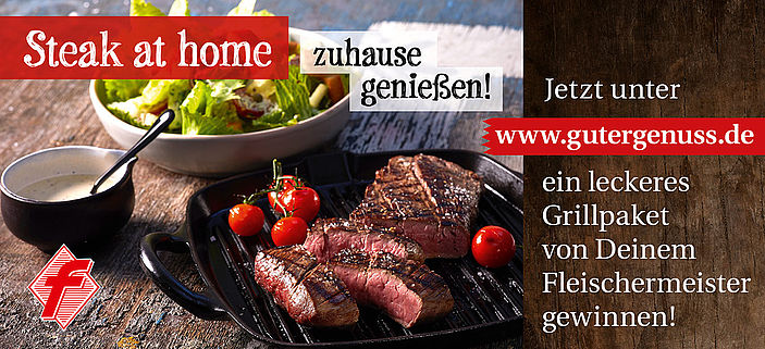 Digitale Grill-Werbung „Steak at home“